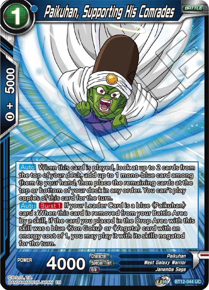 Paikuhan, Supporting His Comrades BT12-044
