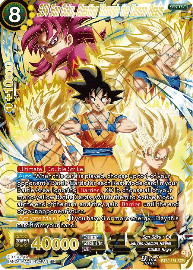 SS4 Son Goku, Blasting Through the Demon Realm [SCR Foil] BT30-151