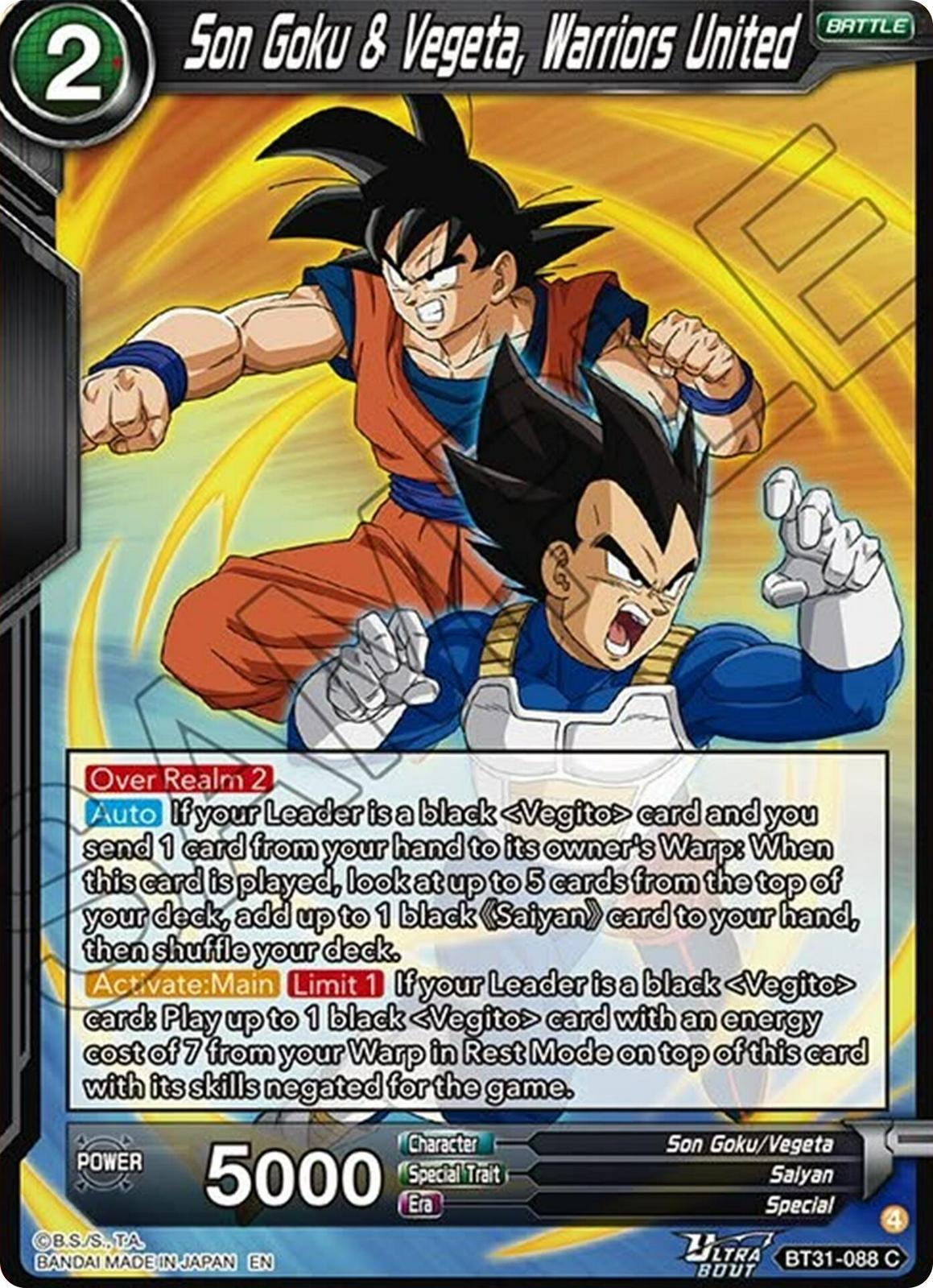 Son Goku & Vegeta, Warriors United BT31-088