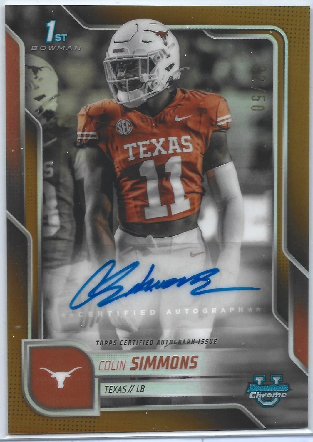 Colin Simmons [Gold Refractor] #BCA-CS