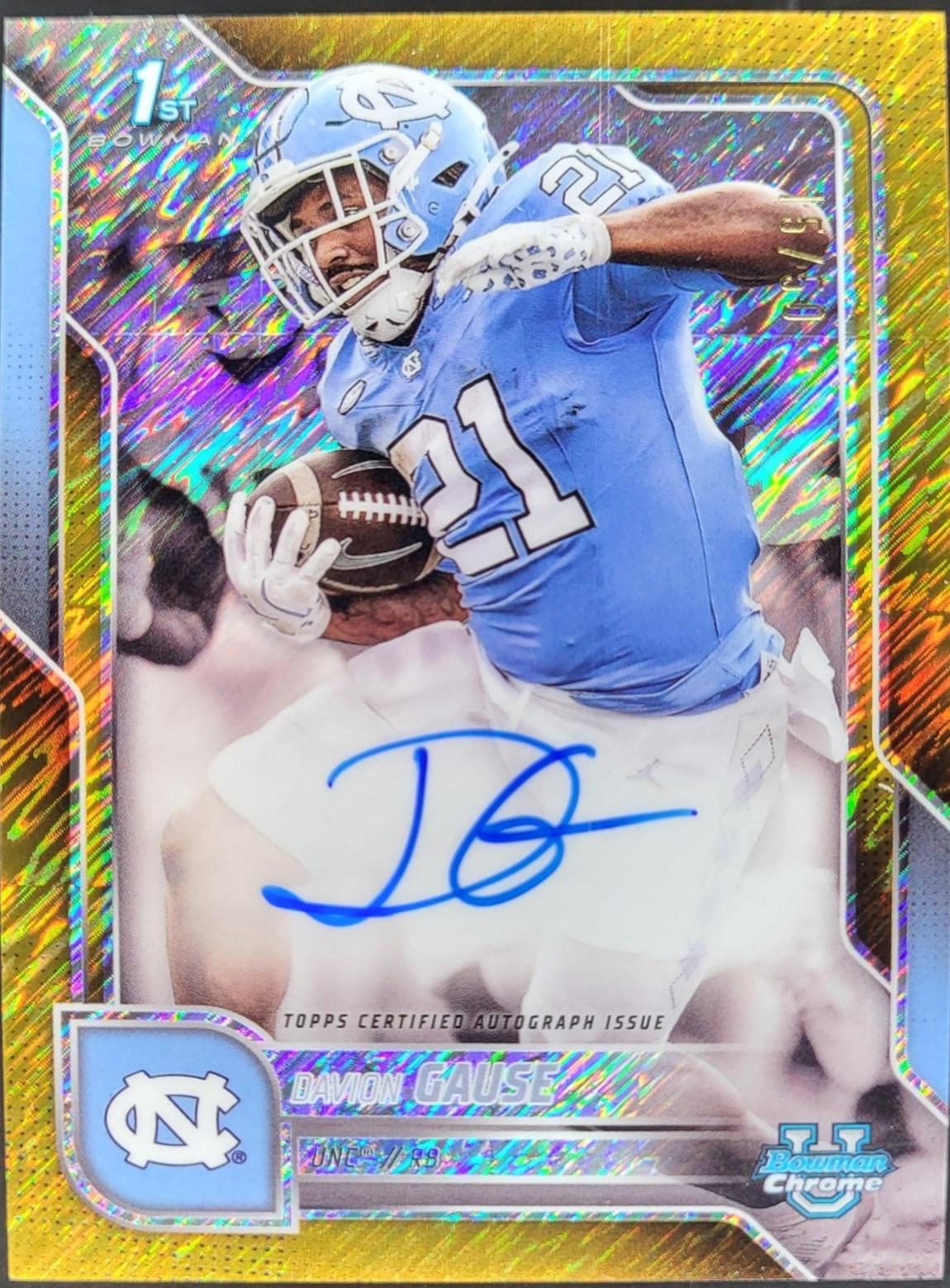 Davion Gause [Gold Shimmer Refractor] #BCA-DG