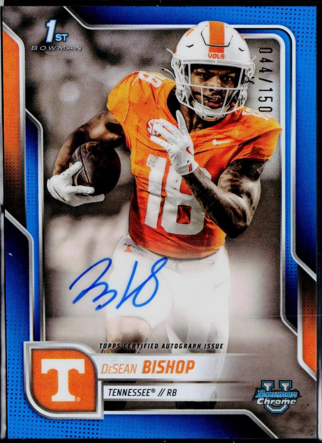 DeSean Bishop [Blue Refractor] #BCA-DBI