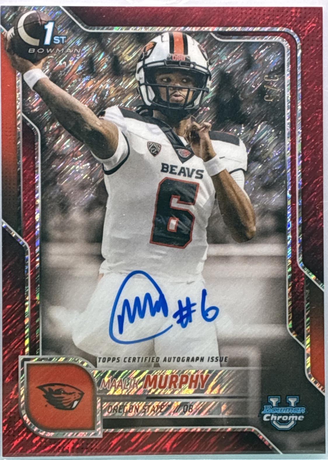 Maalik Murphy [Red Shimmer Refractor] #BCA-MAM