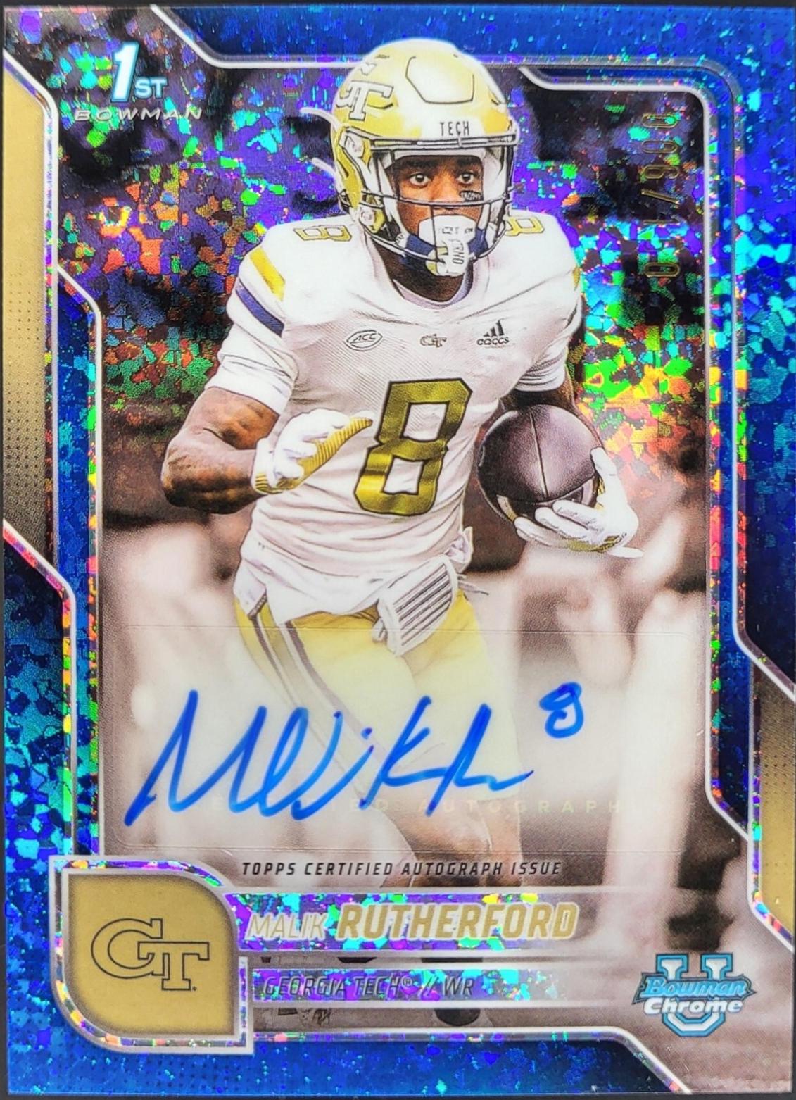Malik Rutherford [Blue Mini-Diamond Refractor] #BCA-MR