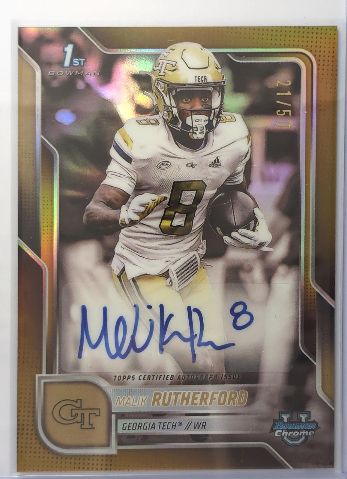Malik Rutherford [Gold Refractor] #BCA-MR