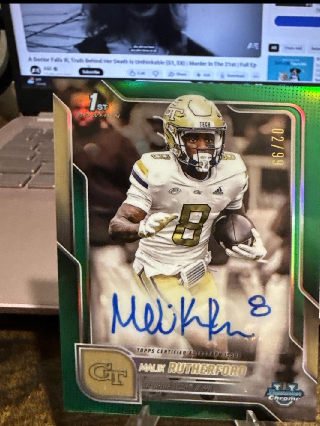 Malik Rutherford [Green Refractor] #BCA-MR
