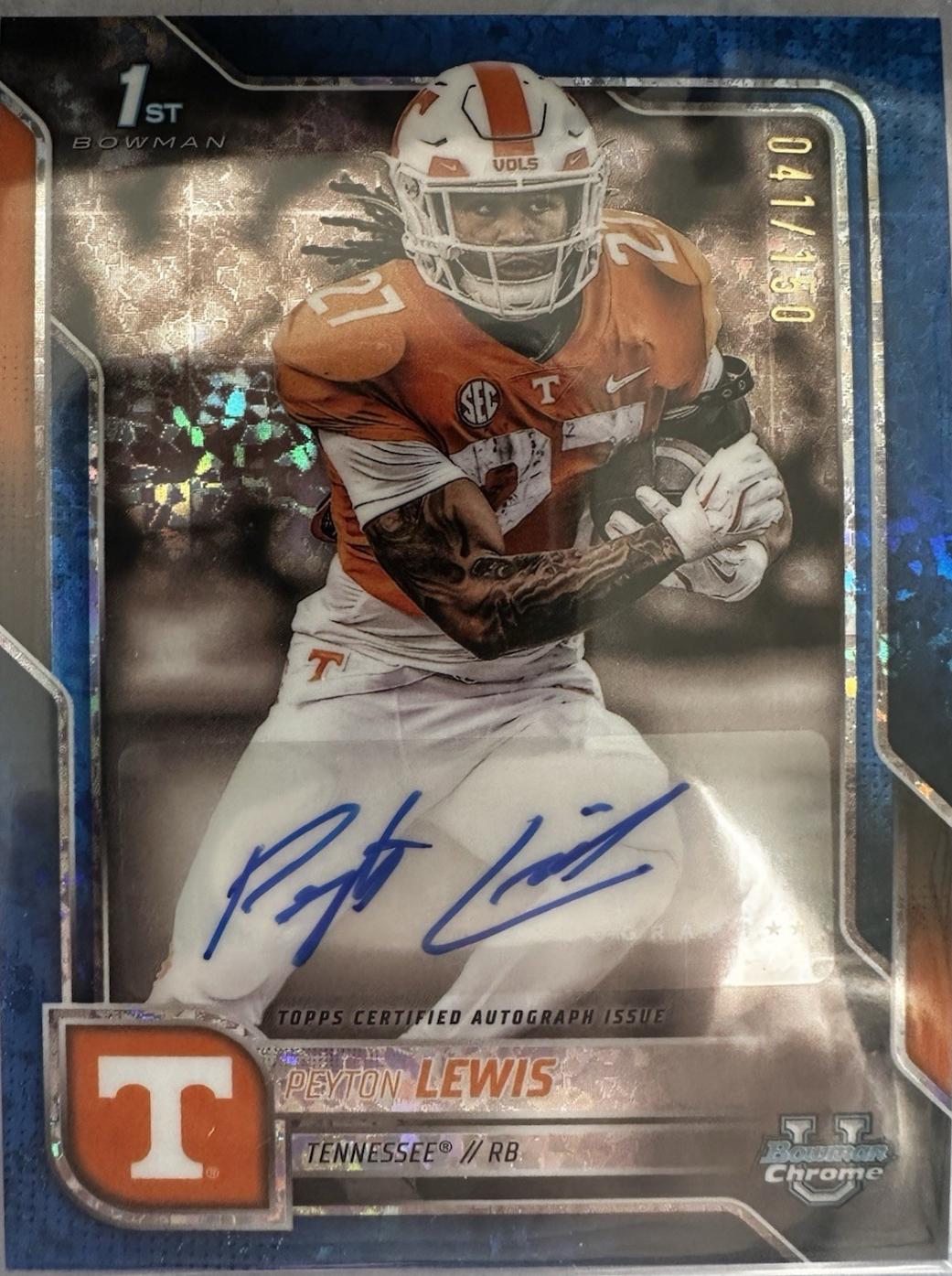Peyton Lewis [Blue Mini-Diamond Refractor] #BCA-PLE