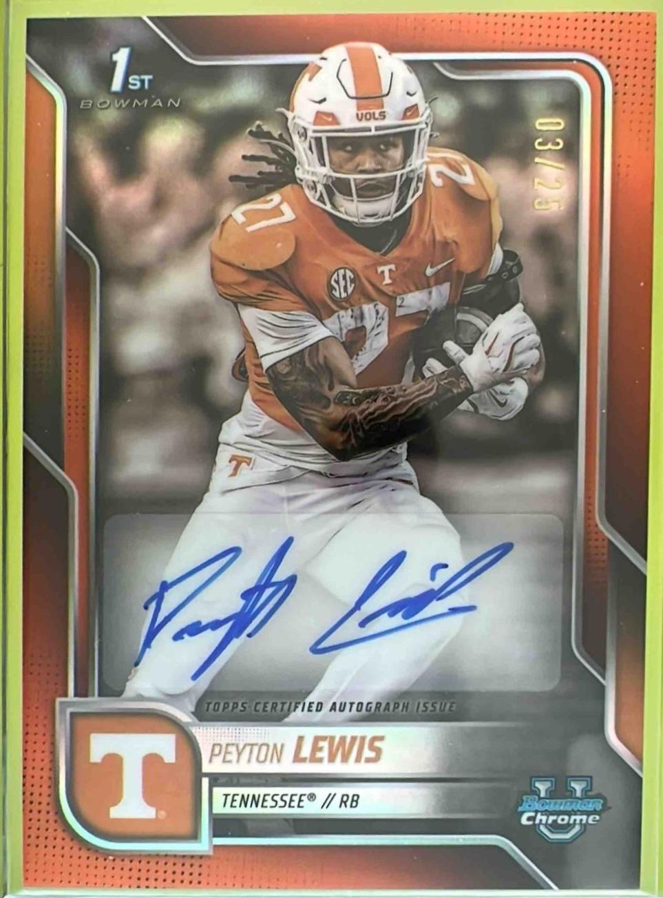 Peyton Lewis [Orange Refractor] #BCA-PLE