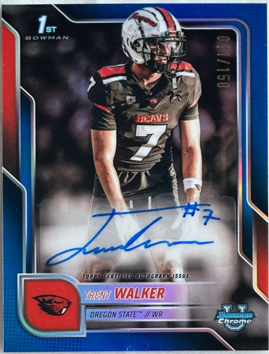 Trent Walker [Blue Refractor] #BCA-TW