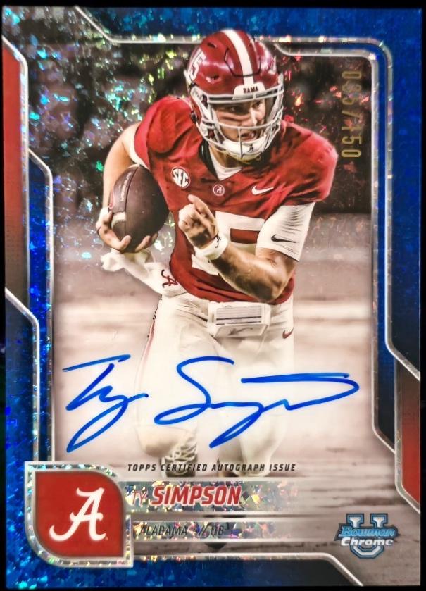 Ty Simpson [Blue Mini-Diamond Refractor] #BCA-TS