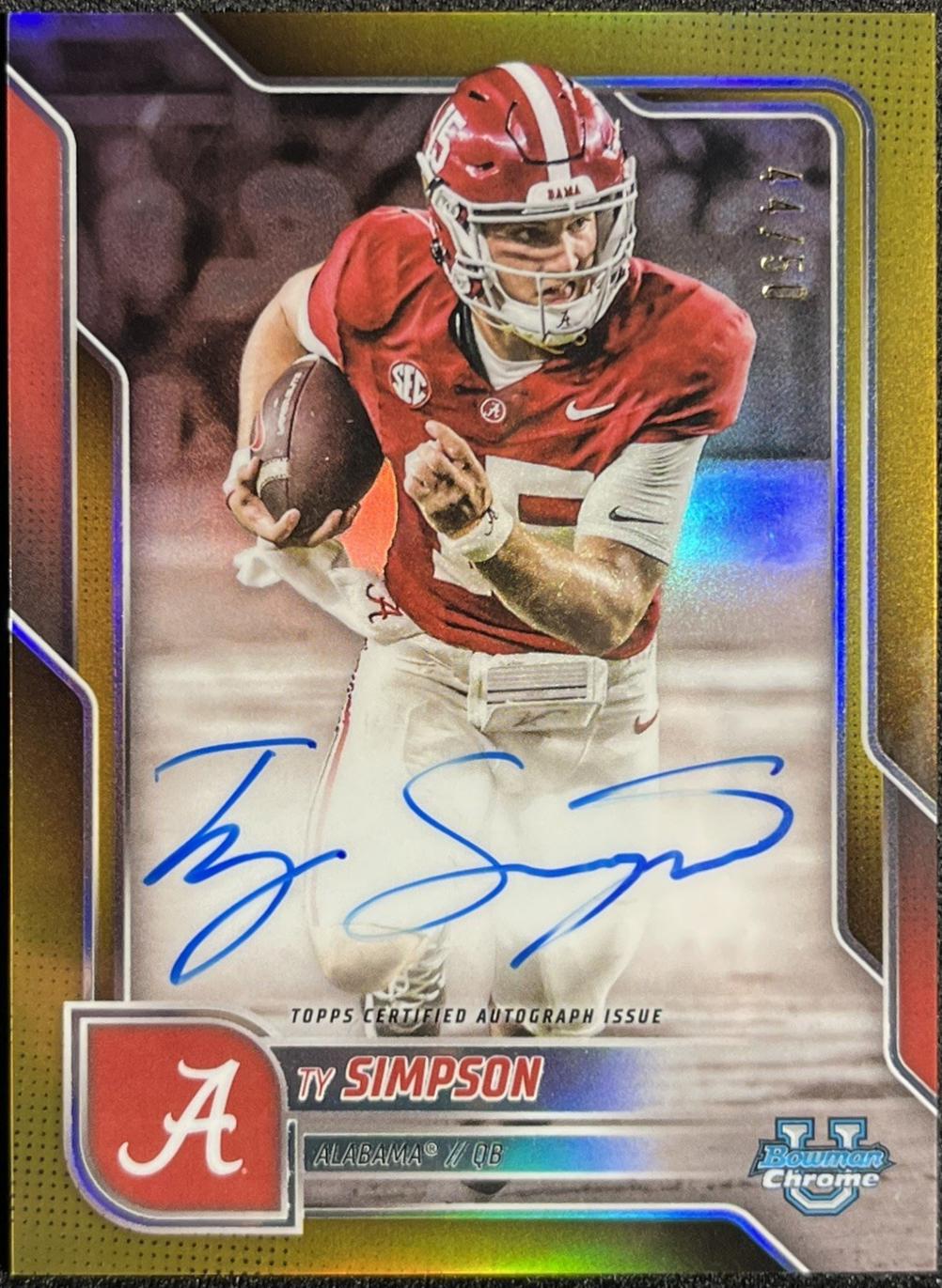 Ty Simpson [Gold Refractor] #BCA-TS