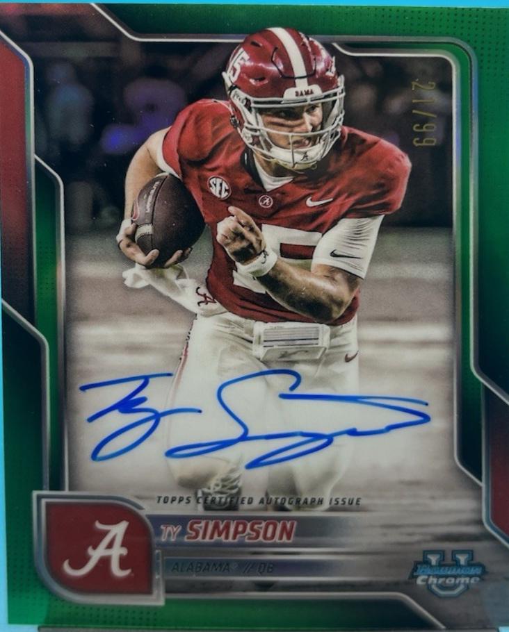 Ty Simpson [Green Refractor] #BCA-TS