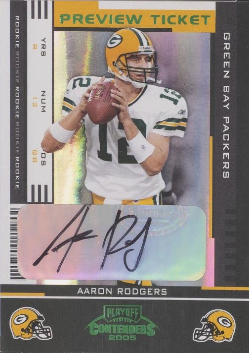 Aaron Rodgers [Preview Ticket Autograph Green] #101