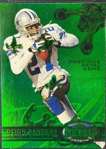 Deion Sanders [Precious Metal Gems Green] #135