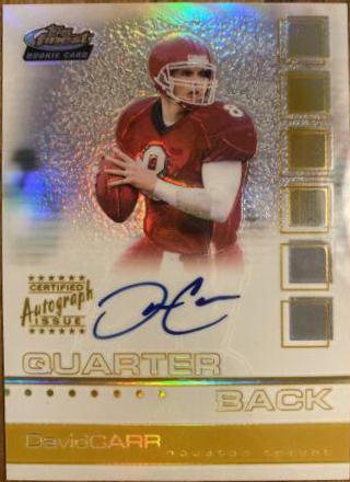 David Carr [Certified Autograph Gold Refractor] #115