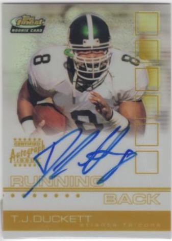 T.J. Duckett [Certified Autograph Gold Refractor] #132