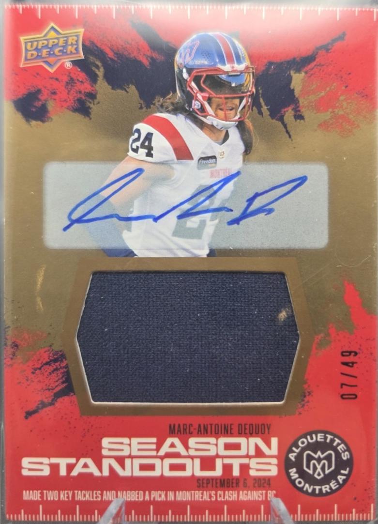 Marc-Antoine Dequoy [Season Standouts Jersey Autograph] #91