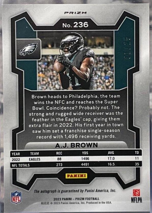 A. J. Brown [Autograph Blue Shimmer] #236