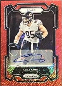Cole Kmet [Autograph Red Shimmer] #49