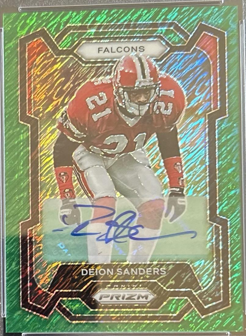 Deion Sanders [Autograph Green Shimmer] #15