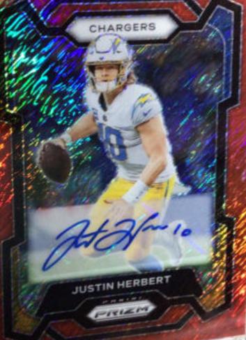 Justin Herbert [Autograph Red Shimmer] #158