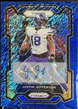Justin Jefferson [Autograph Blue Shimmer] #195