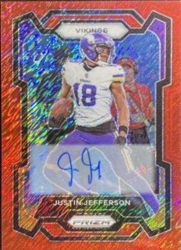 Justin Jefferson [Autograph Red Shimmer] #195