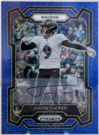 Justin Tucker [Autograph Blue Shimmer] #22