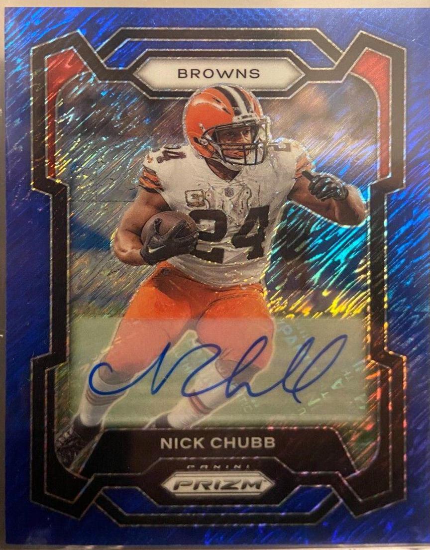 Nick Chubb [Autograph Blue Shimmer] #69
