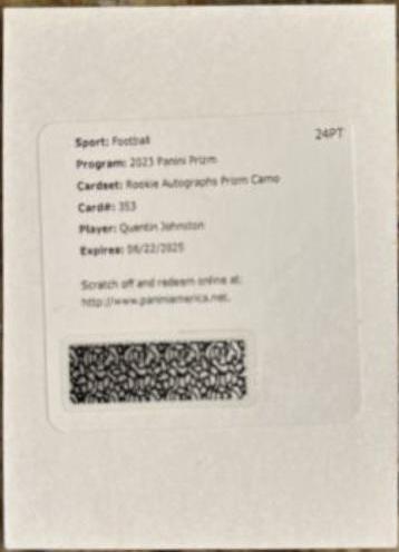 Quentin Johnston [Autograph Camo] #353