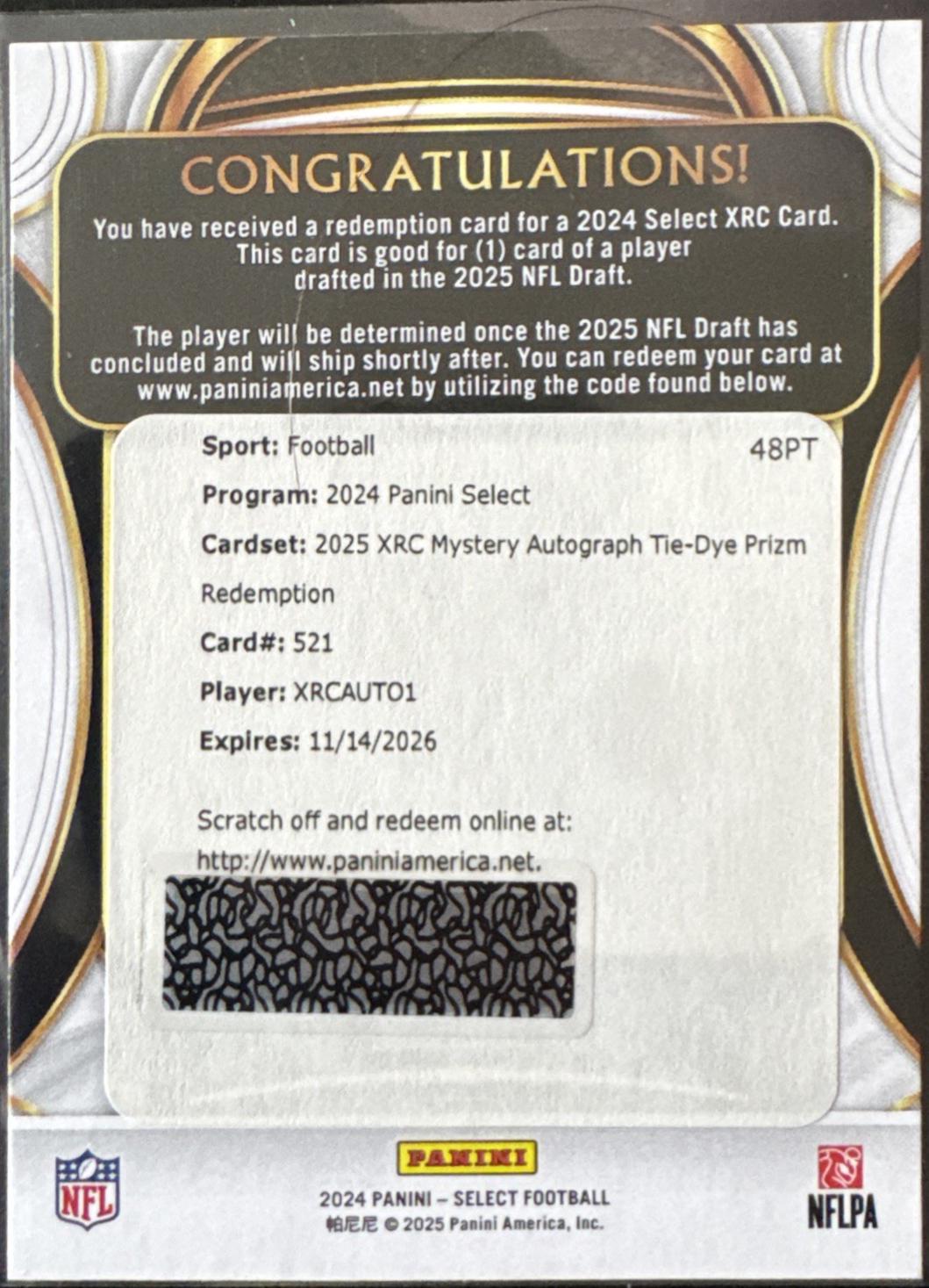 Travis Hunter [Tie-Dye Prizm XRC Mystery Autograph Prizm Redemption] #521
