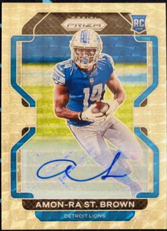 Amon Ra St. Brown [Autograph Gold Vinyl Prizm] #358