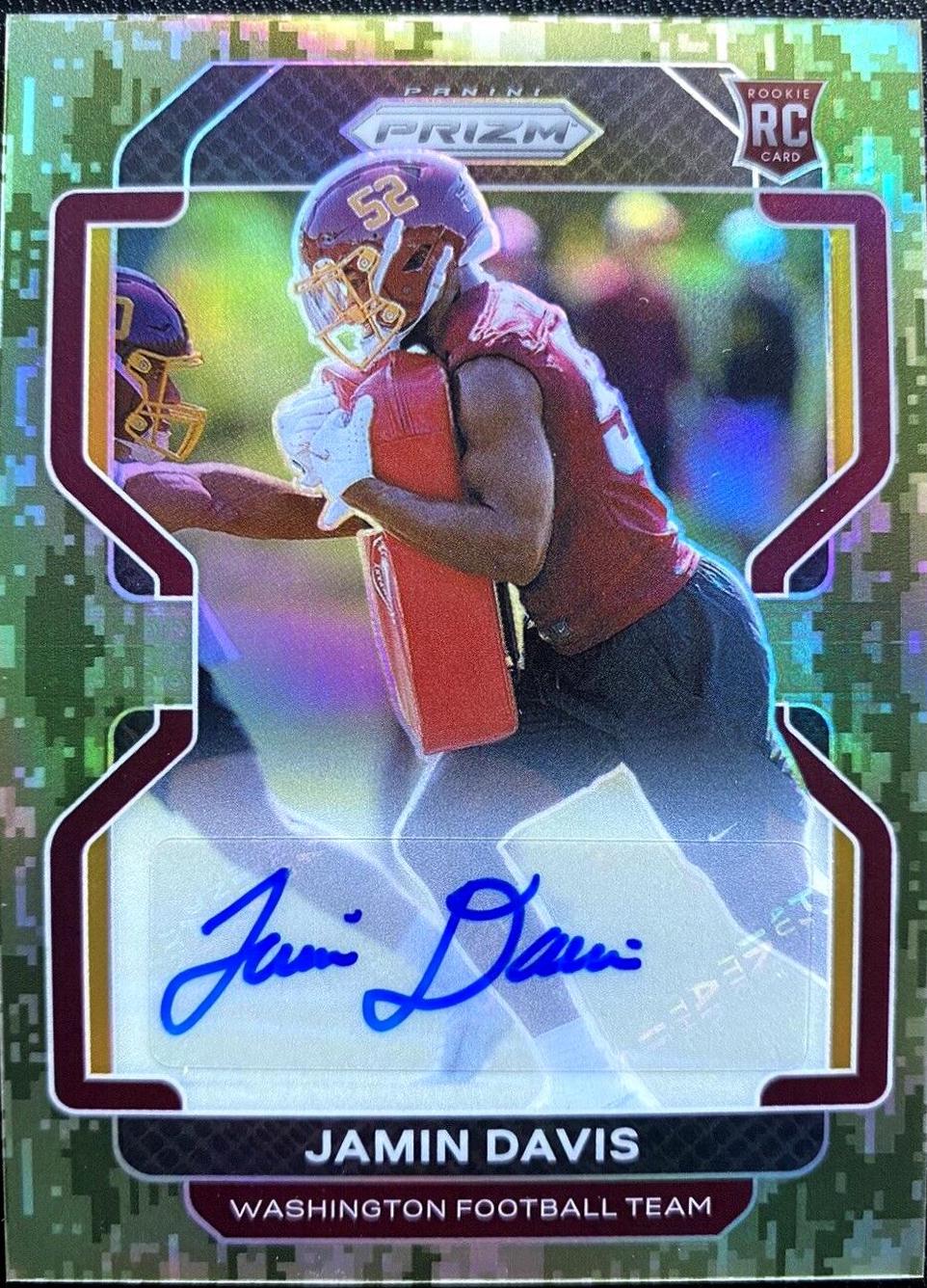 Jamin Davis [Autograph Camo Prizm] #383