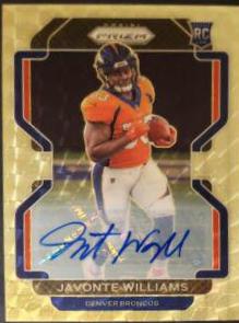 Javonte Williams [Autograph Gold Vinyl Prizm] #345