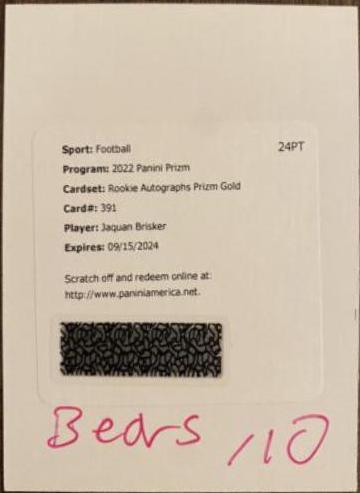 Jaquan Brisker [Autograph Gold] #391