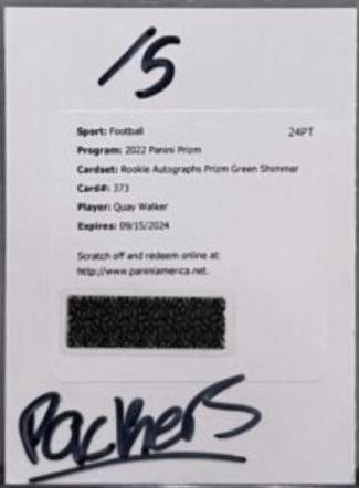 Quay Walker [Autograph Green Shimmer] #373