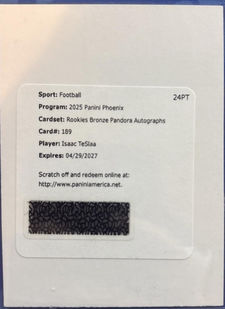 Isaac TeSlaa [Bronze Pandora Autograph] #189