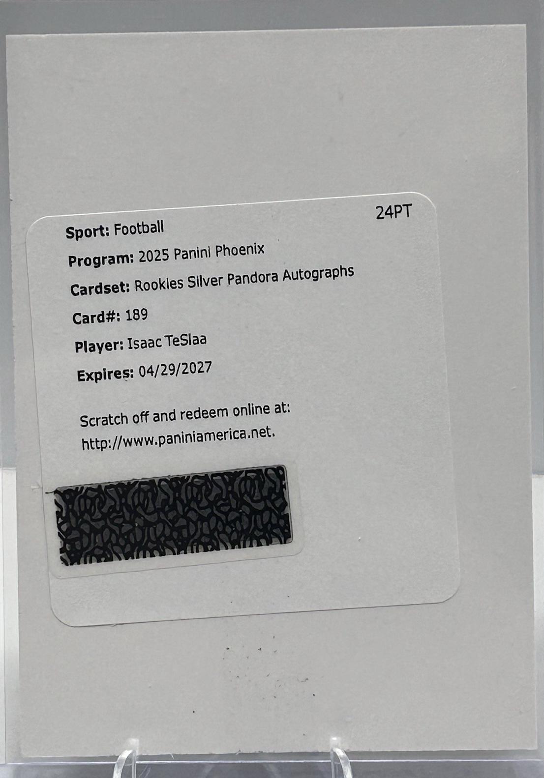 Isaac TeSlaa [Silver Pandora Autograph] #189