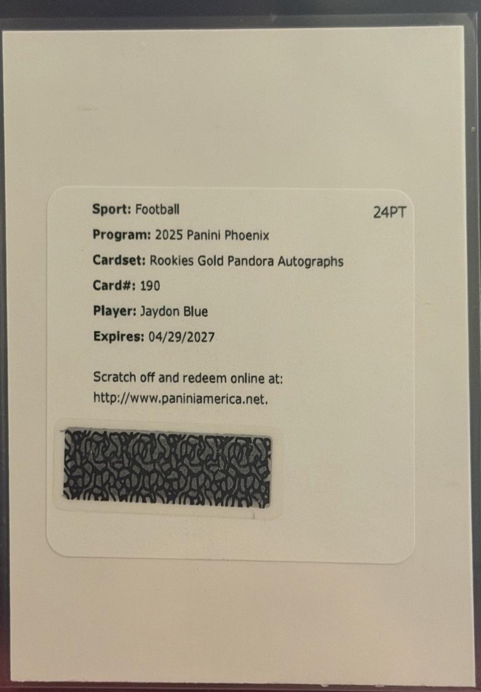 Jaydon Blue [Gold Pandora Autograph] #190