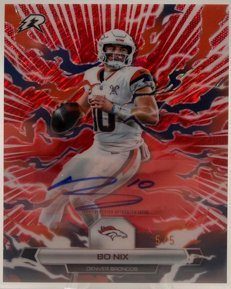 Bo Nix [Red Static Signature] #28