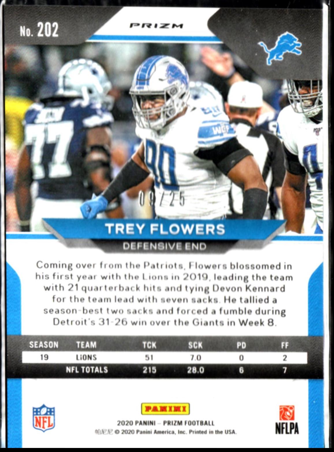 Trey Flowers [Blue Shimmer] #202