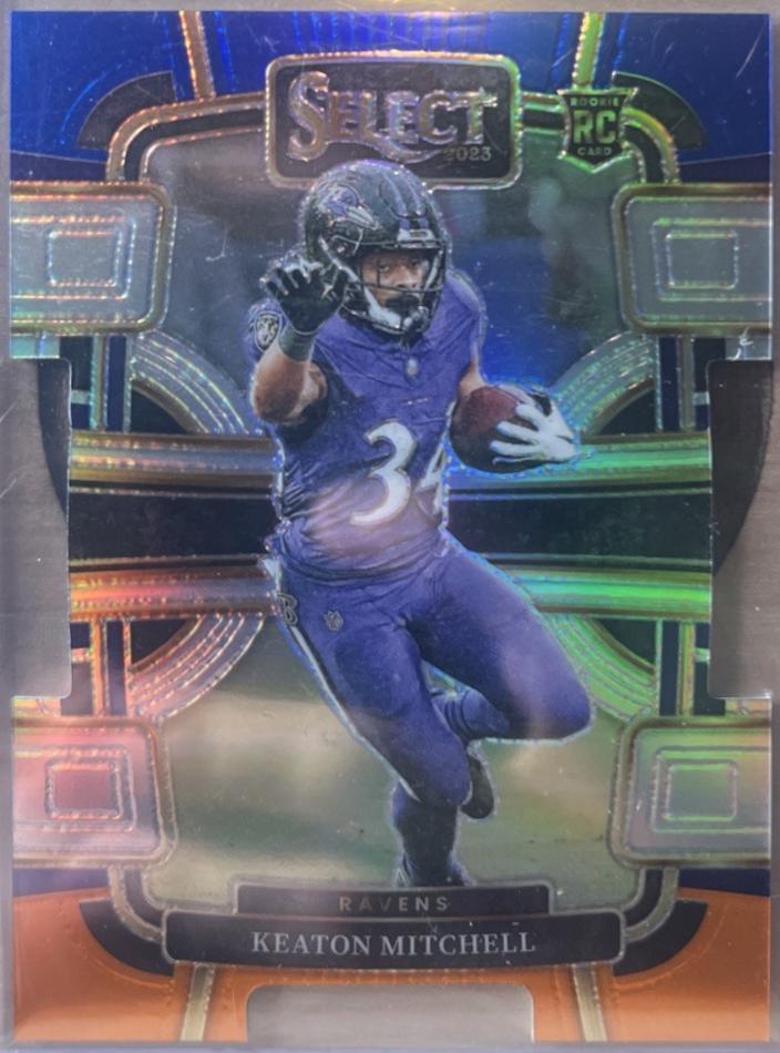 Keaton Mitchell [Blue Orange Prizm Die-Cut] #10