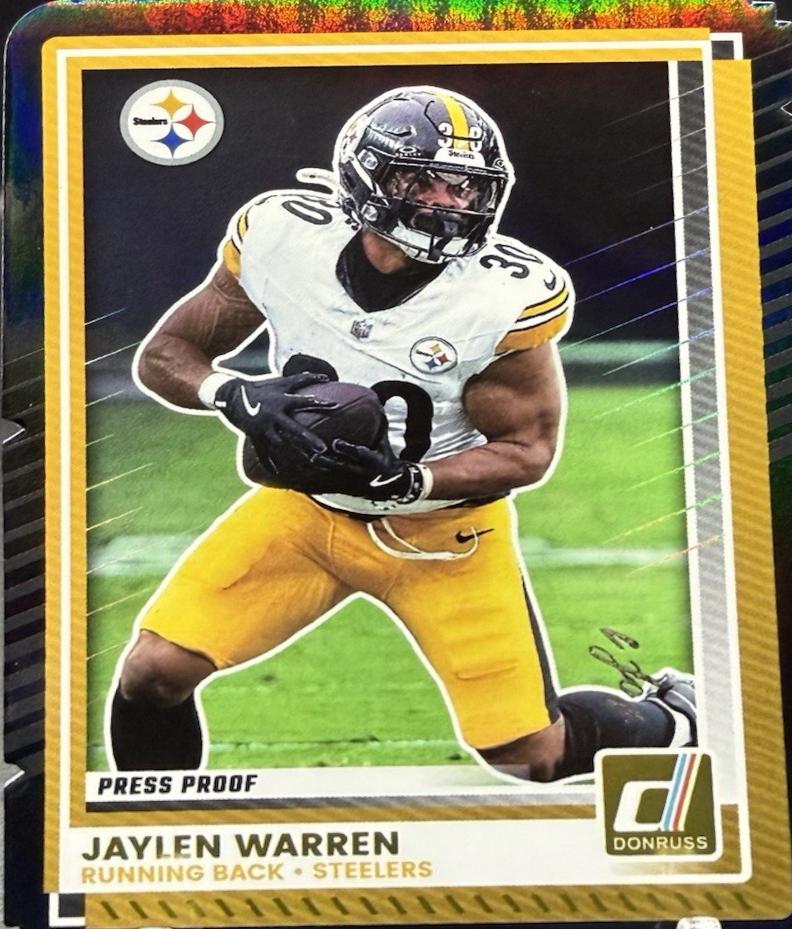 Jaylen Warren [Black Press Proof Die-Cut] #256