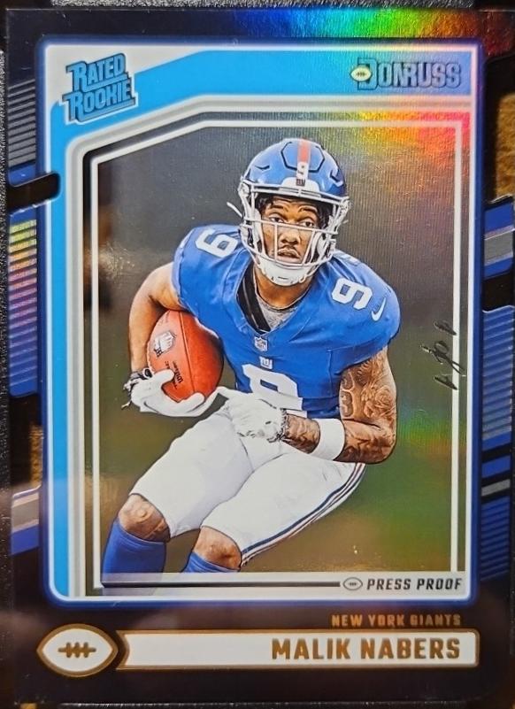 Malik Nabers [Black Press Proof Die-Cut] #383