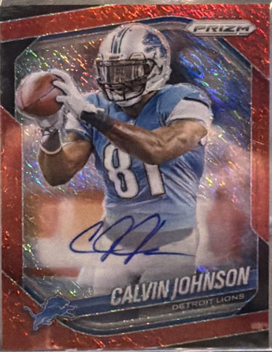 Calvin Johnson [Red Shimmer Autograph] #111