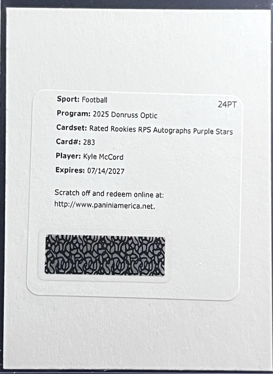 Kyle McCord [Purple Stars RPS Autograph] #283