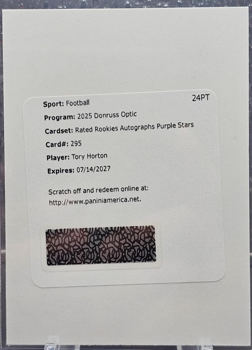 Tory Horton [Purple Stars Autograph] #295