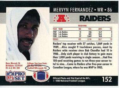 Mervyn Fernandez [Correct Acquired: Drafted 10th Round, 1983] #152