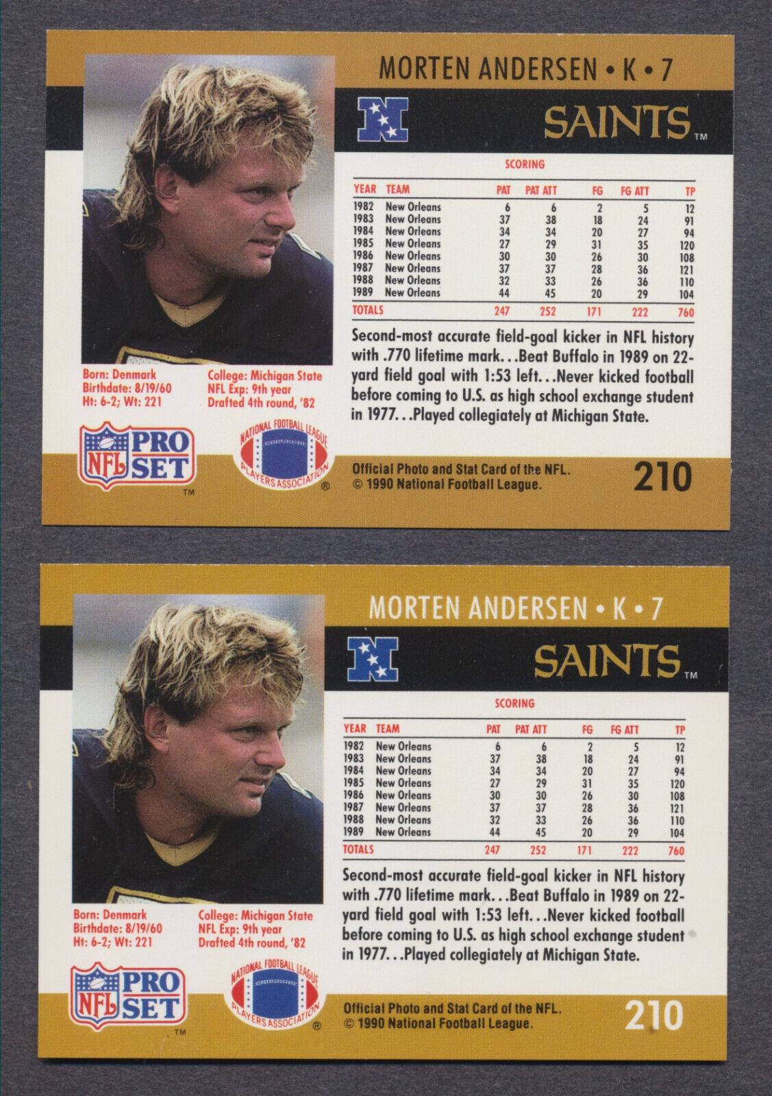 Morten Andersen [Name and Card # in White] #210