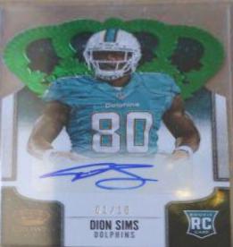 Dion Sims [Signature Die Cut Green] #133